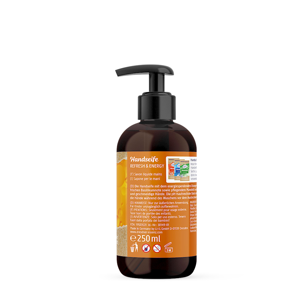 Produktbild Handseife Refresh und Energy (Rueckseite)