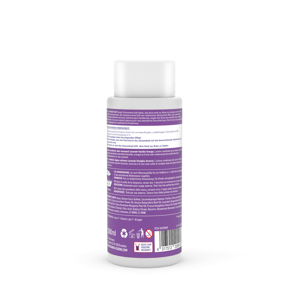 Produktbild Kinder-Schaumbad Schlaf gut 300ml (Rückseite)