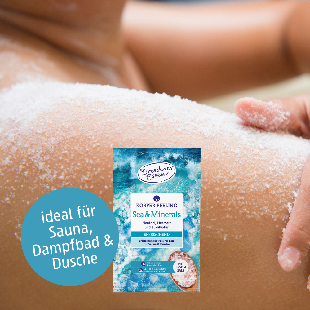 erfrischendes Meersalz-Peeling für Sauna, Dampfbad und Dusche