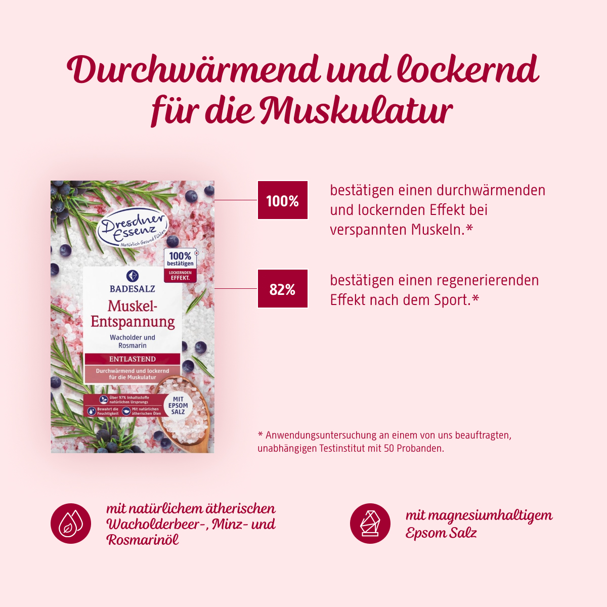 Badesalz Muskel-Entspannung ist durchwaermend und lockernd fuer die Muskulatur