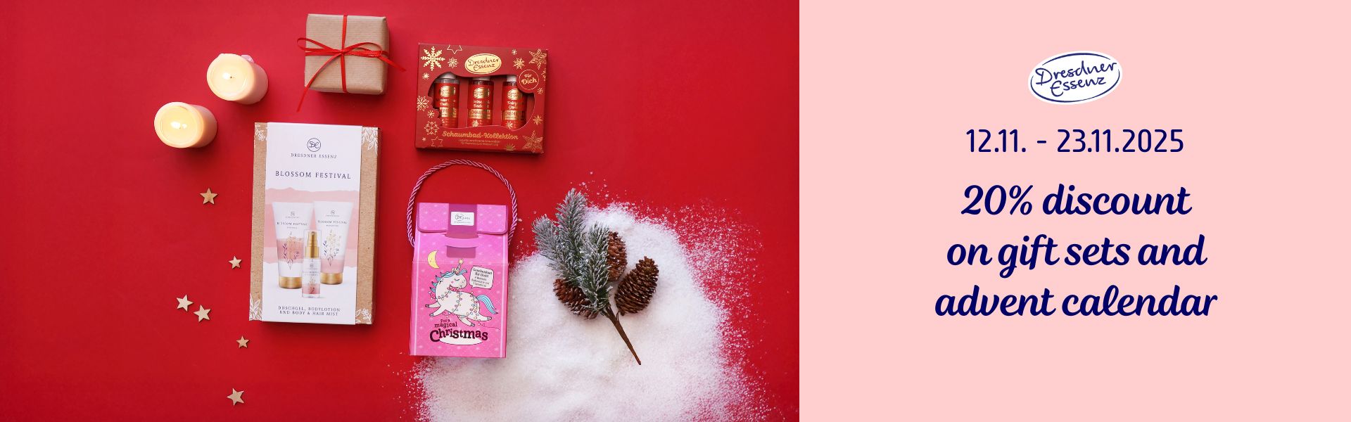 Abbildung verschiedener weihnachtlicher Geschenksets