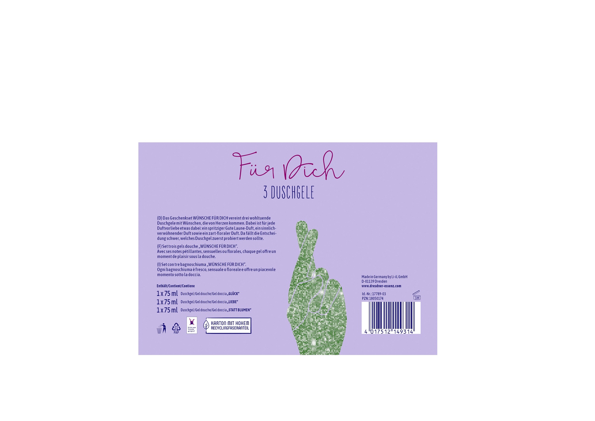 Produktbild Geschenkset "Fuer Dich" (Rueckseite)