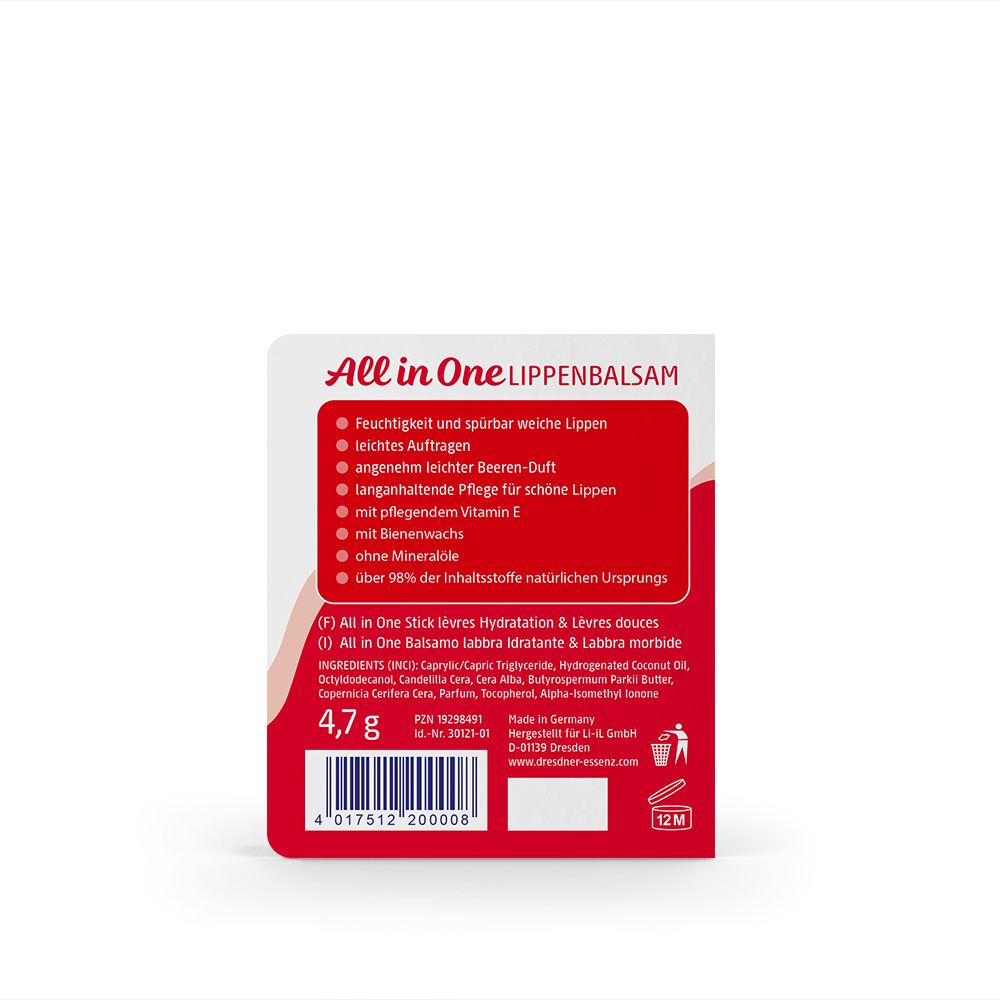 Produktbild All in One Lippenbalsam Blister (Rückseite)