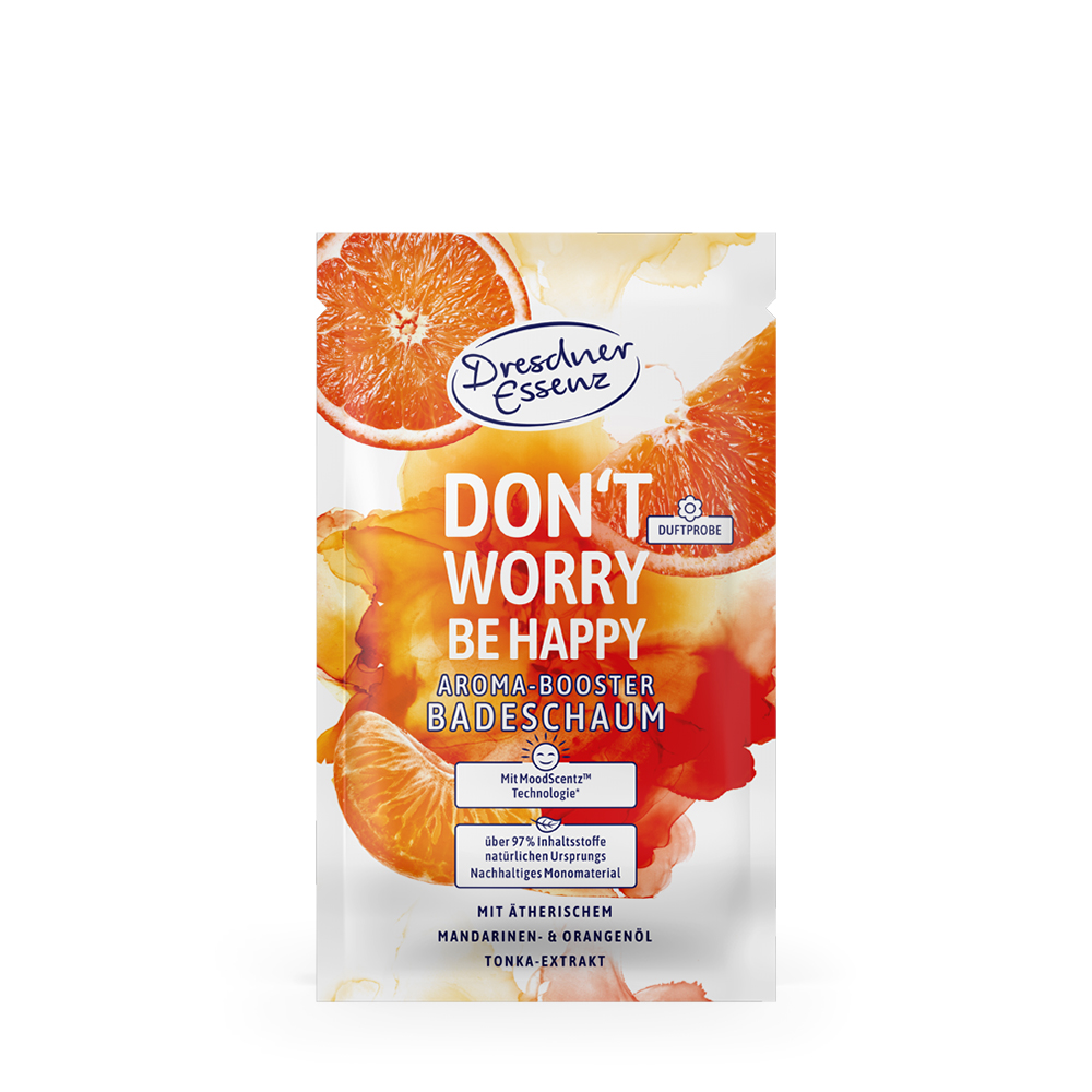 Produktbild Aroma-Booster Badeschaum Don't worry be happy (Vorderseite)