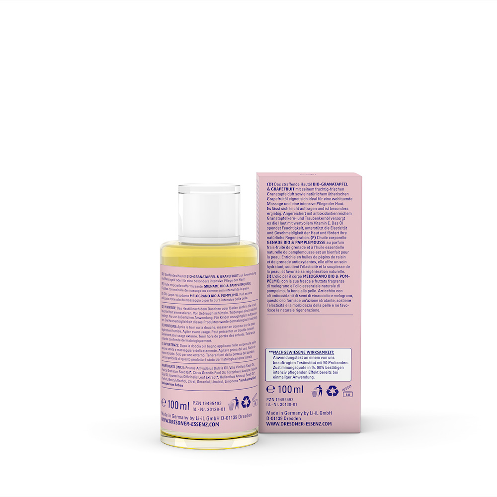Produktbild Hautoel Bio-Granatapfel und Grapefruit (Rueckseite)