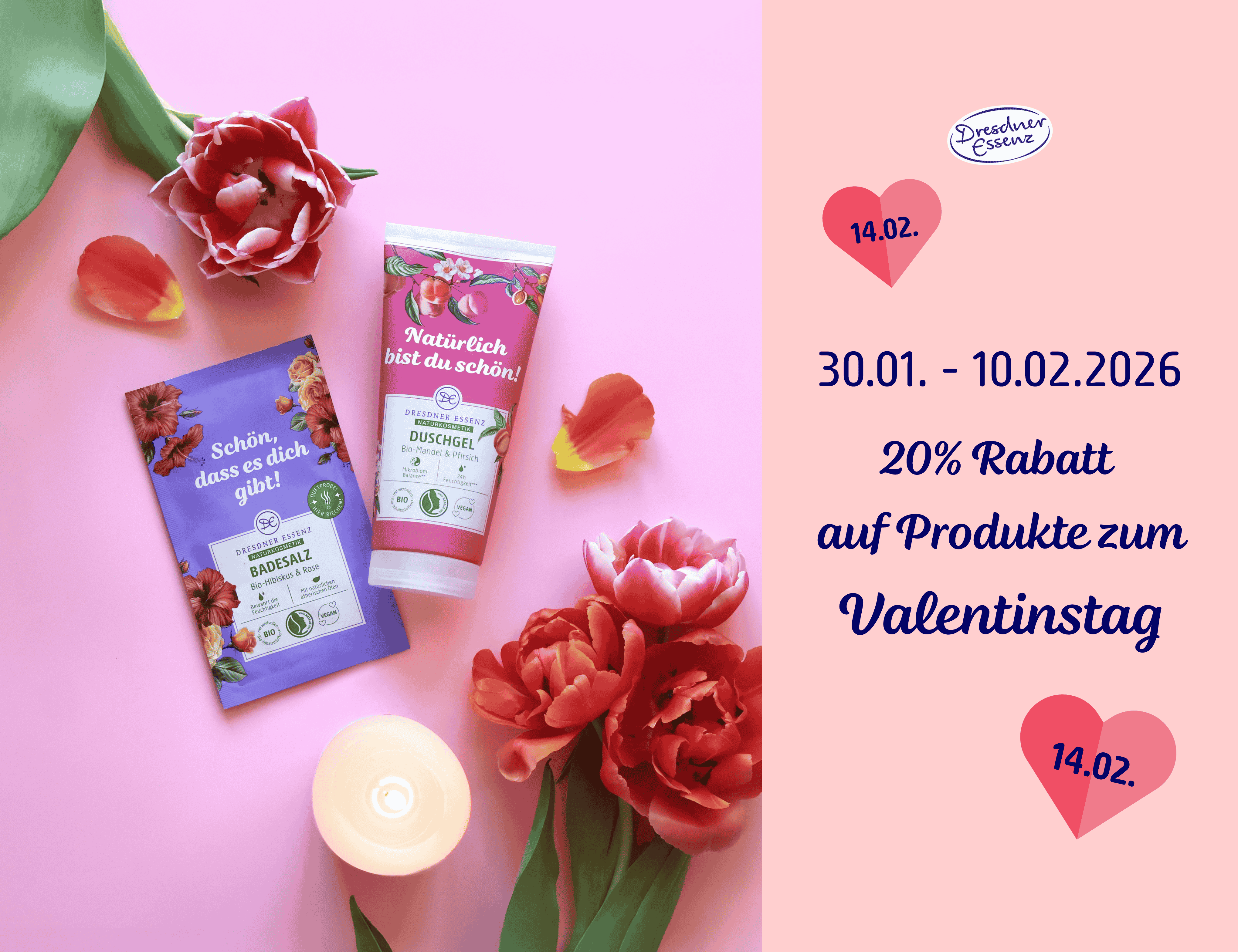 20% Rabatt auf Produkte zum Valentinstag
