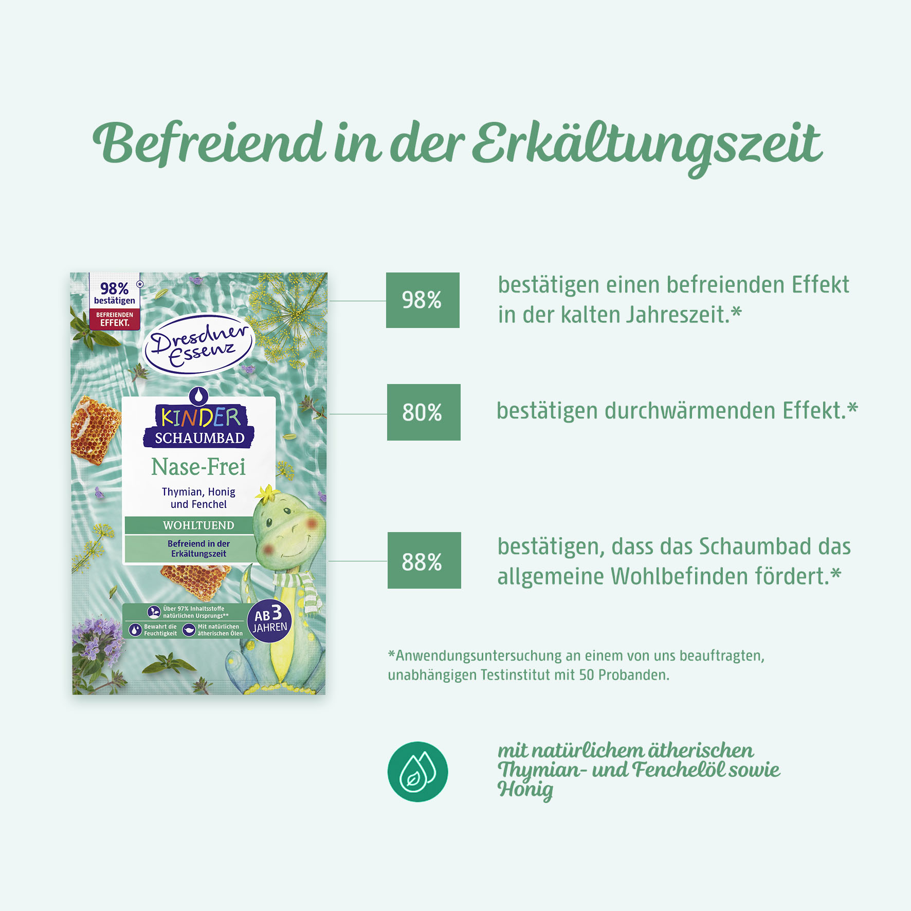 Kinder Schaumbad Nase Frei wirkt befreiend in der Erkaeltungszeit